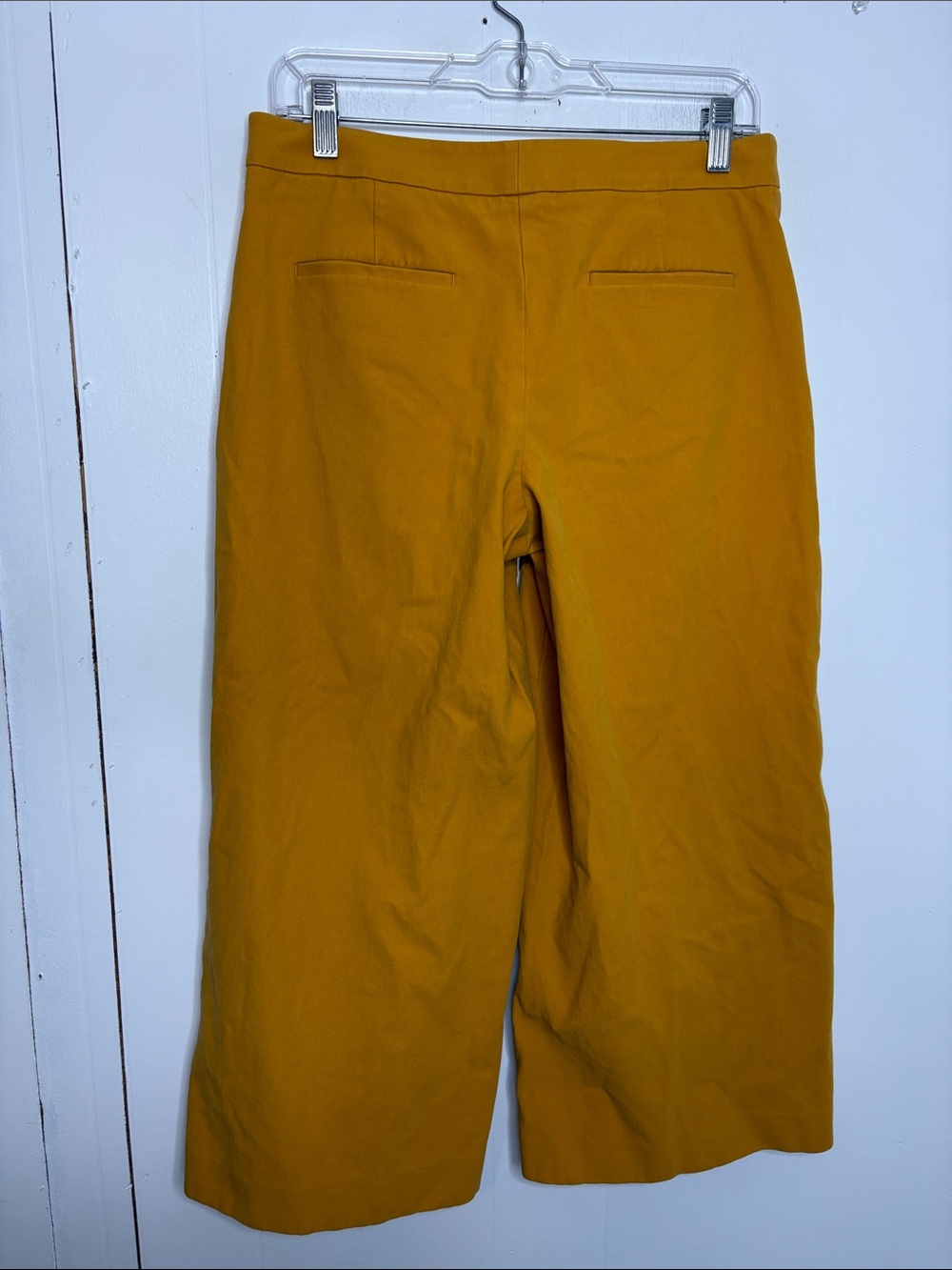 Ann Taylor Pants Womens 6 Wide Leg Mustard Golden Cropped Summer Office Work - Picture 3 of 8